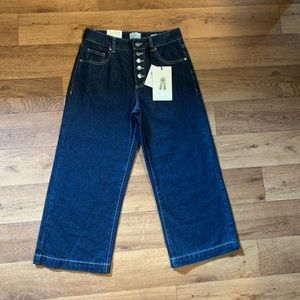 Wide leg jeans capris